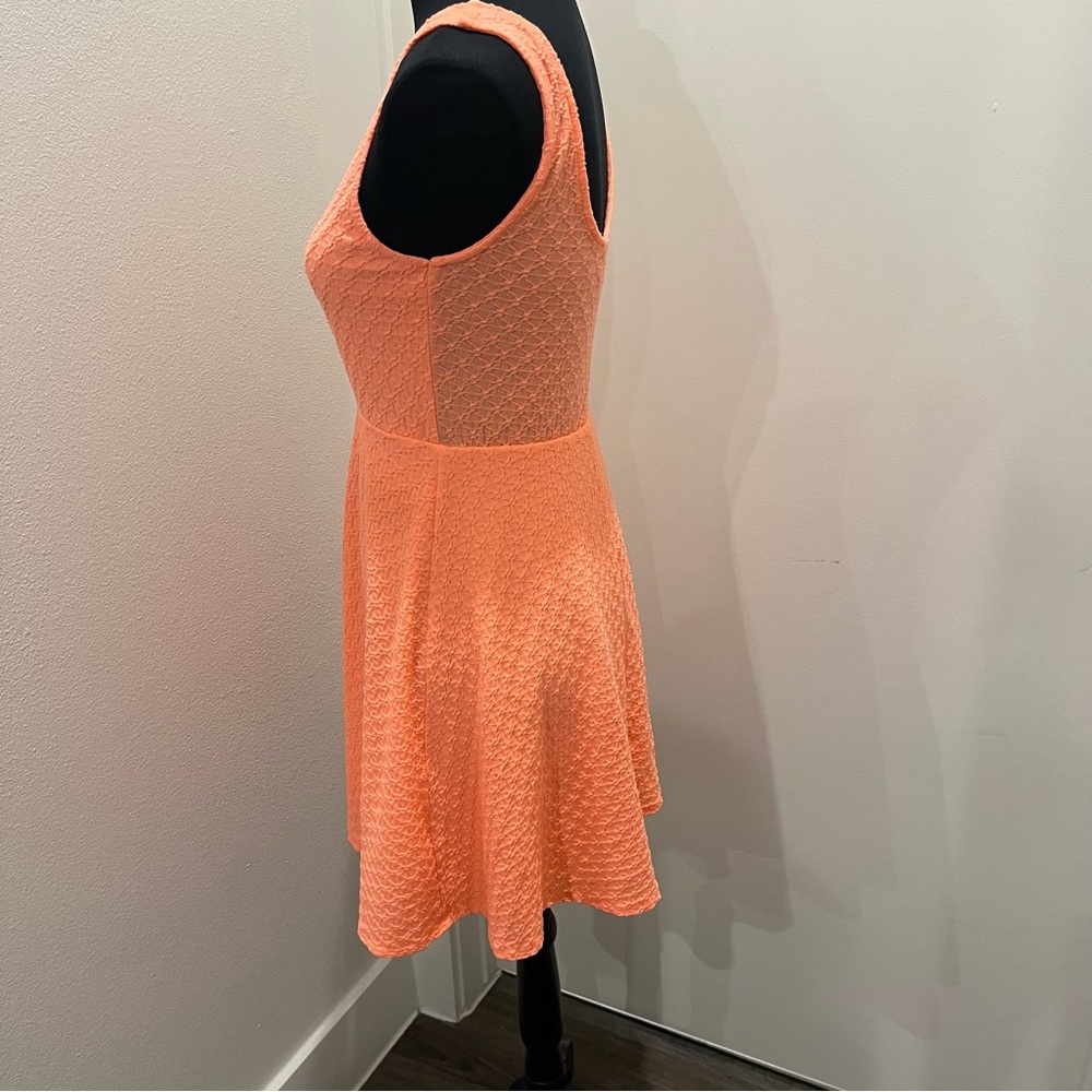 Skater Dress, bright pink/orange, sleeveless, Y2K - Picture 2 of 4